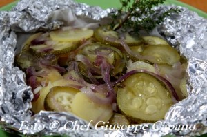 Cipolle patate e zucchine in cartoccio profumato 518